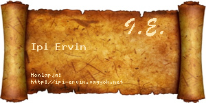Ipi Ervin névjegykártya