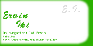 ervin ipi business card